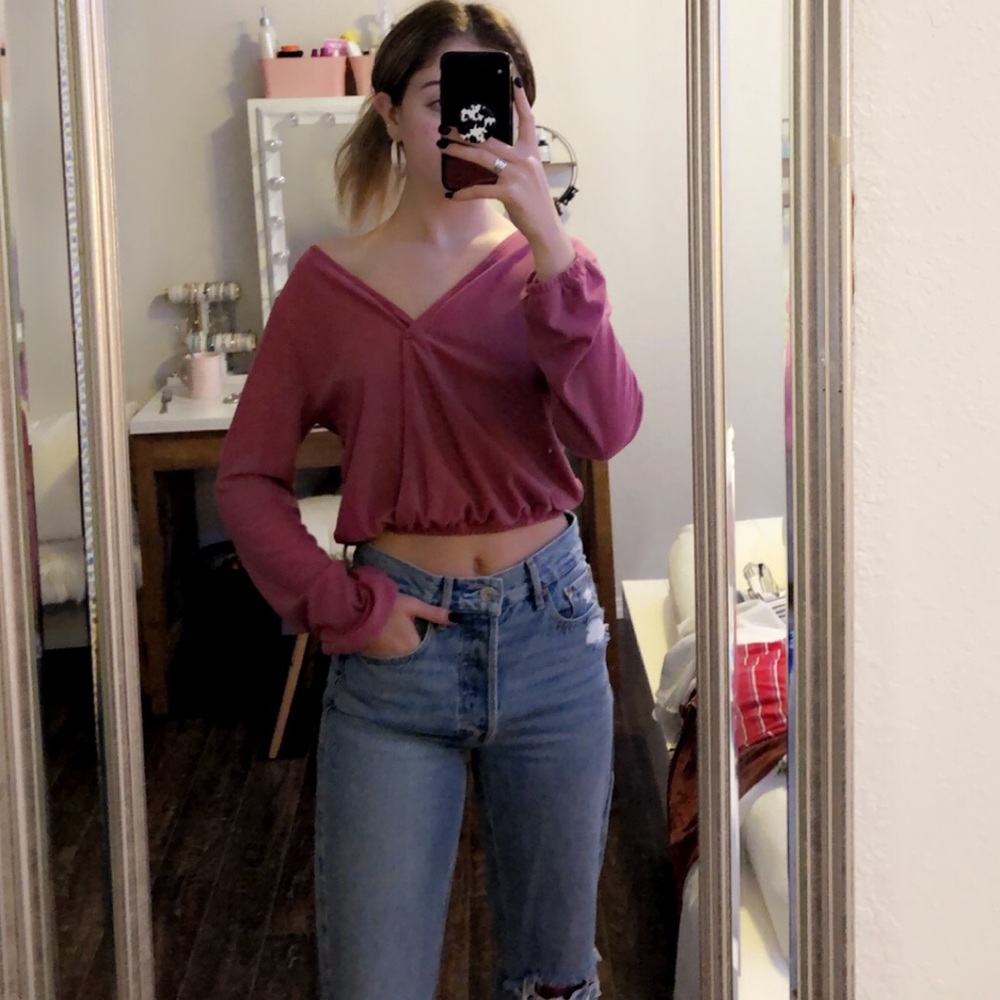 This is a blush pink, low cut top from rue 21! <3